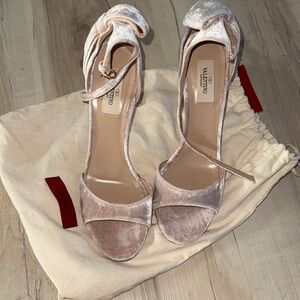 Valentino Blush Velvet Heels